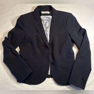Calvin Klein Women’s Size 6 Black 2 Button Blazer Polyester Blend Business